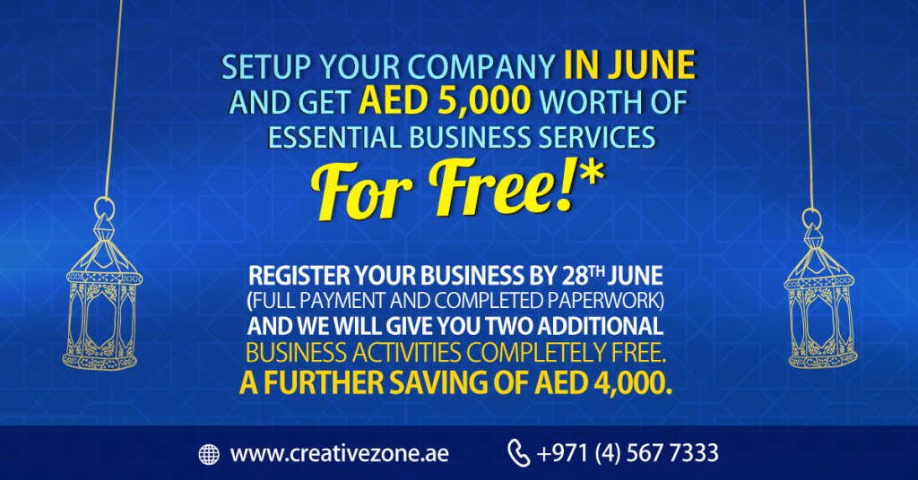 Get up to AED 9,000 worth of savings when you register you company by 28th June